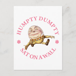 Humpty Dumpty zat op een muur Briefkaart