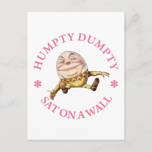 Humpty Dumpty zat op een muur Briefkaart (Voorkant)