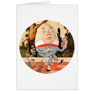 Humpty Dumpty zat op een muur in Wonderland