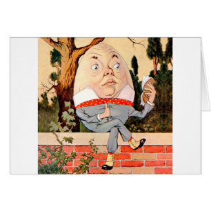 Humpty Dumpty zat op een muur in Wonderland