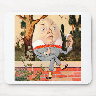 Humpty Dumpty zat op een muur in Wonderland Muismat