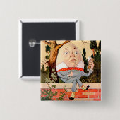 Humpty Dumpty zat op een muur in Wonderland Vierkante Button 5,1 Cm (Voorkant /achterkant)