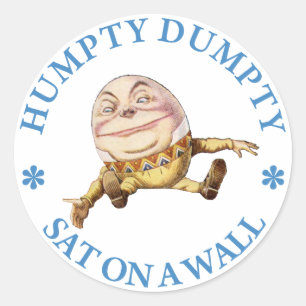 Humpty Dumpty zat op een muur Ronde Sticker