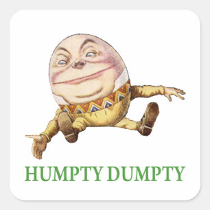 Humpty Dumpty zat op een muur Vierkante Sticker