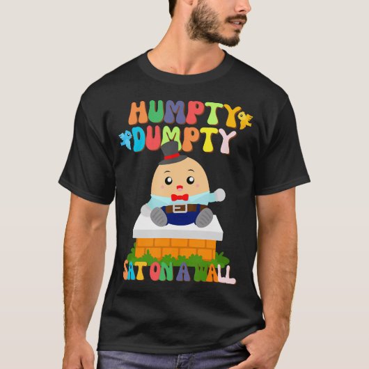 Humpty Dumpty zat op een muur voor kinderen peuter T-shirt (Voorkant)