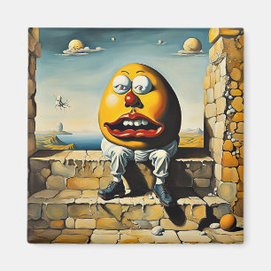 Humpty Dumpty zit op een muur Magneet