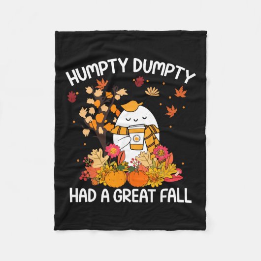 Humpty Funny Dumpty had een geweldige Herfst Happy Fleece Deken (Voorkant)