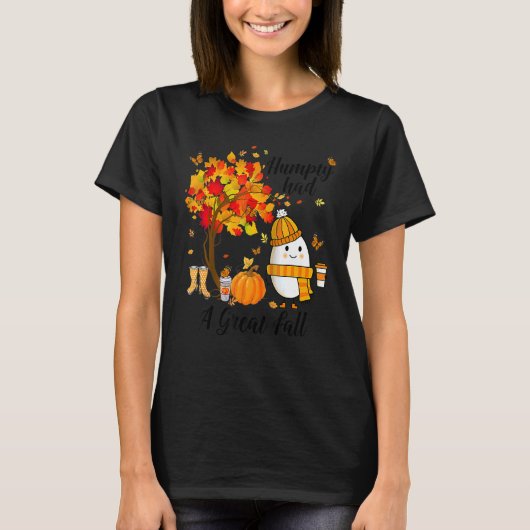 Humpty Had A Great Fall  Autumn Joke Raglan Baseba T-shirt (Voorkant)