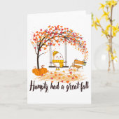 Humpty Had Een Grote Val Grappige Gelukkige Herfst Kaart (Gele Bloem)