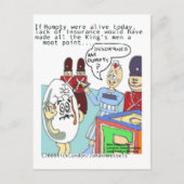 Humpty & Medical Insurance Funny T - shirts Kaarte Briefkaart (Voorkant)