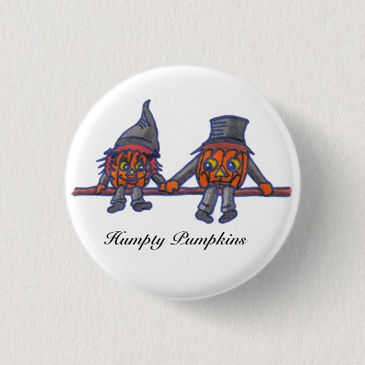 Humpty Pumpkins...knop Ronde Button 3,2 Cm (Voorkant)