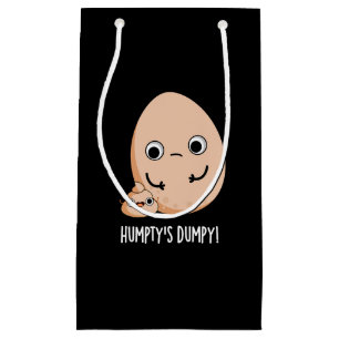 Humpty's Dumpy Funny Egg Poop Pun Dark BG Klein Cadeauzakje