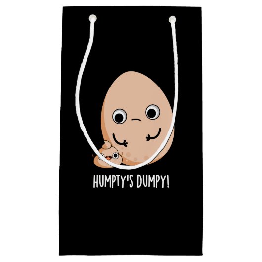 Humpty's Dumpy Funny Egg Poop Pun Dark BG Klein Cadeauzakje (Voorkant)