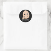 Humpty's Dumpy Funny Egg Poop Pun Dark BG Ronde Sticker (Tas)