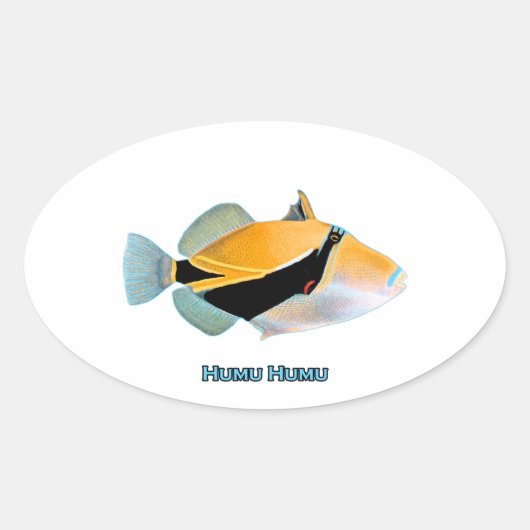 Humu Humu Fish Ovale Sticker (Voorkant)