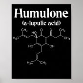 Humulone Molecule Geeky Beer Brewing Science Poster (Voorkant)