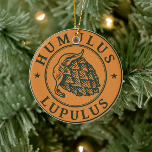 Humulus lupulus hop voor ambachtelijk bier keramisch ornament