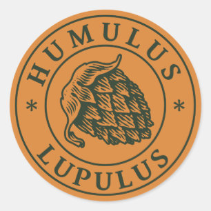 Humulus lupulus hop voor ambachtelijk bier ronde sticker