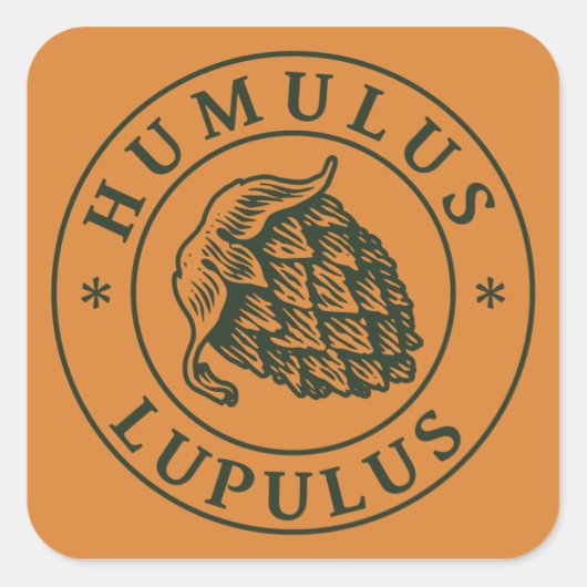 Humulus lupulus sticker vierkant (Voorkant)