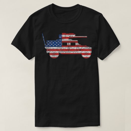 Humvee Amerikaanse vlag militaire voertuig HMWV ka T-shirt (Design voorkant)