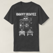 Humvee Militaire Combat Voertuig Schematische HMMW T-shirt (Design voorkant)