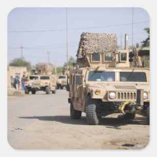 Humvee's gedrag beveiliging tijdens een patrouille vierkante sticker
