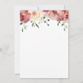 Hun bruiloft kalligrafie, bordeaux, blozen Rozen Kaart (Achterkant)