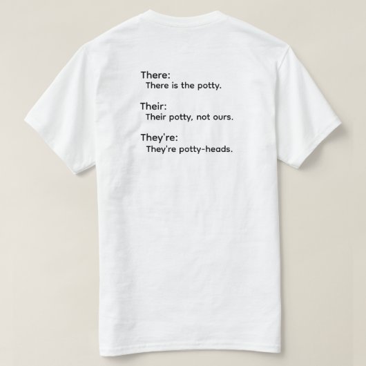 Hun Daar Ze Zijn Grammatica T-shirt (Design achterkant)