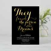 Hun Dream Person Non-Binary LGBTQ Wedding Folie Uitnodiging (Staand Voorkant)