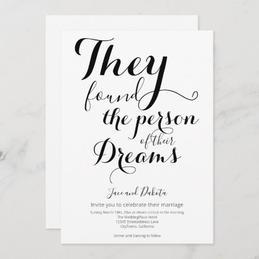 Hun Dream Person Non-Binary LGBTQ Wedding Kaart (Voorkant / Achterkant)