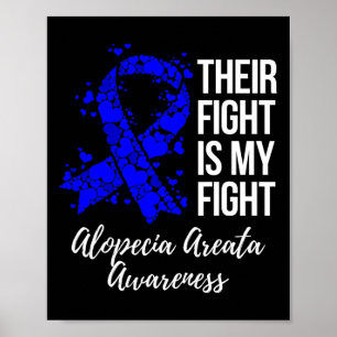 Hun gevecht is mijn gevecht Alopecia Areata bewust Poster