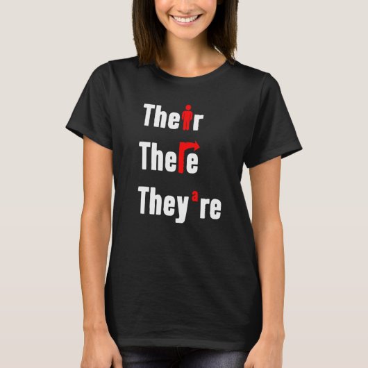 Hun Hun Hun Engelse Leraar Grammatica Uitleg T-shirt (Voorkant)