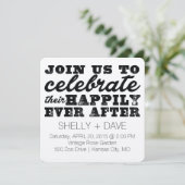Hun nog lang en gelukkig na de huwelijksuitnodigin kaart (Staand voorkant)