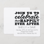 Hun nog lang en gelukkig na de huwelijksuitnodigin kaart (Voorkant / Achterkant)