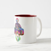 Hun ogen keken naar GOD Novelty White Tweekleurige Koffiemok (Voorkant rechts)