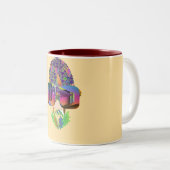 Hun ogen keken naar GOD Novelty Yellow Tweekleurige Koffiemok (Voorkant rechts)