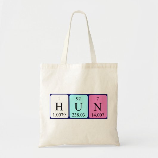 Hun periodieke table name canvas tas (Voorkant)