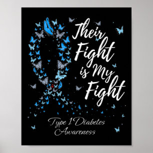 Hun Strijd Is Mijn Strijd T1d Type 1 Diabetes Bewu Poster
