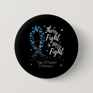 Hun Strijd Is Mijn Strijd T1d Type 1 Diabetes Bewu Ronde Button 5,7 Cm