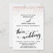 Hun Trouw Hartjes Script Nep-Koper Confetti Kaart (Voorkant)