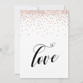 Hun Trouw Hartjes Script Nep-Koper Confetti Kaart (Achterkant)