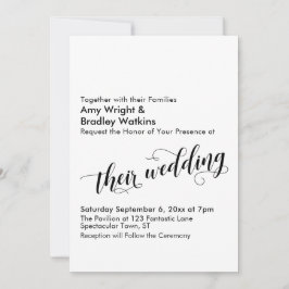 Hun Trouwtypografie, Elegant Schrift op Wit Kaart
