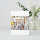Hun tweede zon (abstract graffiti-expressionisme) briefkaart (Staand voorkant)