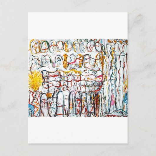 Hun tweede zon (abstract graffiti-expressionisme) briefkaart (Voorkant)