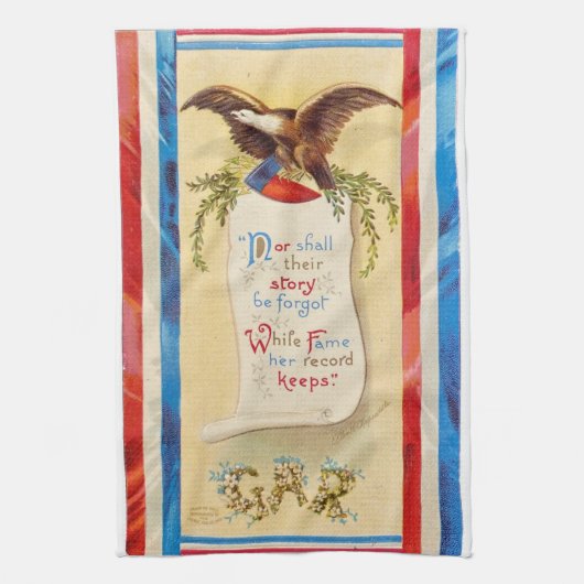 "Hun verhaal zal ook niet vergeten worden" GAR Tea Theedoek (Verticaal)