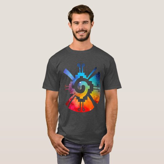 Hunab Ku Aztec Mayan Galaxy-symbool T-shirt (Voorkant volledig)
