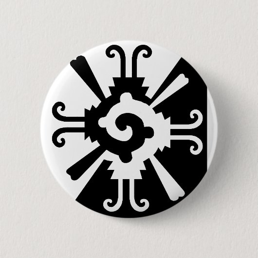 Hunab Ku-Black en White Ronde Button 5,7 Cm (Voorkant)
