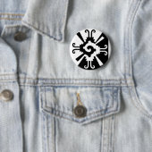 Hunab Ku-Black en White Ronde Button 5,7 Cm (In situ)