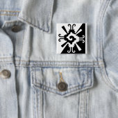 Hunab Ku-Black en White Vierkante Button 5,1 Cm (In situ)