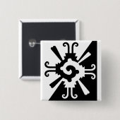 Hunab Ku-Black en White Vierkante Button 5,1 Cm (Voorkant /achterkant)